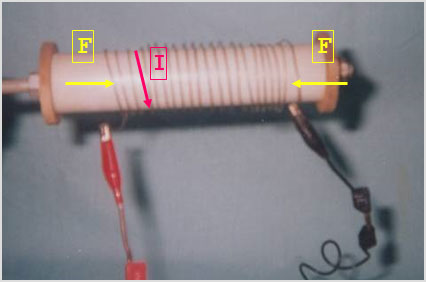 מעבדת הדגמות - חשמל ומגנטיות - הדגמה מס' 66 - כוח בין ליפופי סליל מוזרם