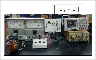 מעבדת הדגמות - חשמל ומגנטיות - הדגמה מס' 99 - מעגל RLC טורי - מדידת מתח על פני נגד, קבל וסליל והשוואתו למתח הכניסה