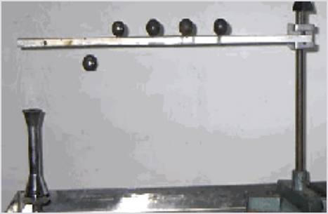 מעבדת הדגמות - נוזלים וגזים - הדגמה מס' 35 - הולכת חום – כדורי פלדה נופלים