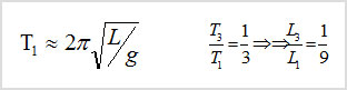 מעבדת הדגמות - מכניקה - הדגמה מס' 122 - מטוטלת מתמטית - תלות באורך  - נוסחאות